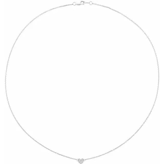 Heart Station Pendant Necklace 16 Inches