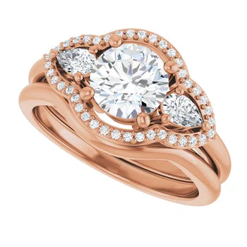 14K White 6.5 mm Round Engagement Ring Mounting