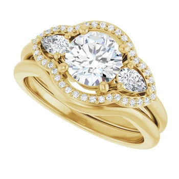 14K White 6.5 mm Round Engagement Ring Mounting