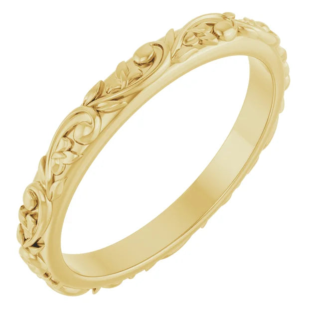 14K 2.5 mm Sculptural Band Size 7