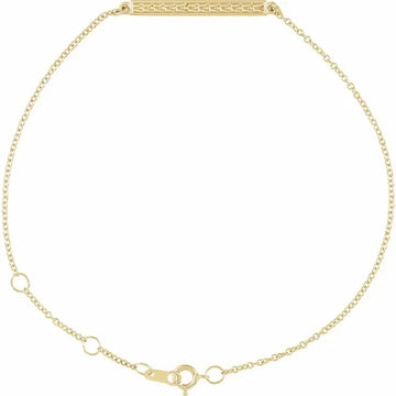 14K Patterned Bar Bracelet