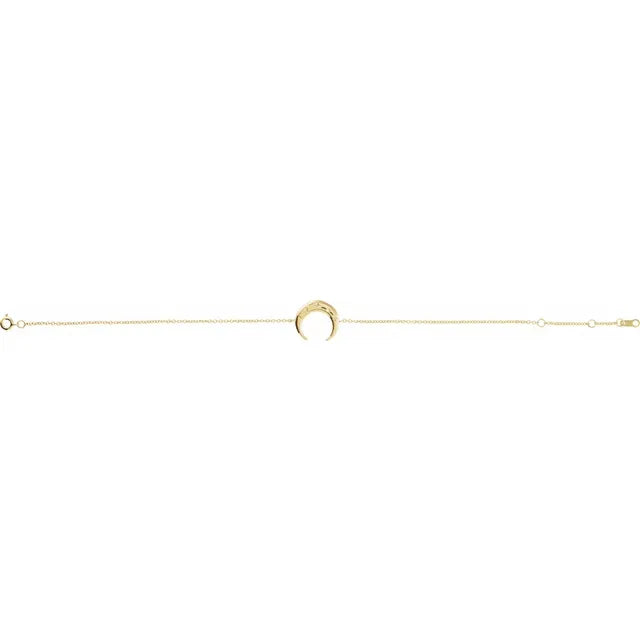 Crescent Moon and Stars Station Bracelet