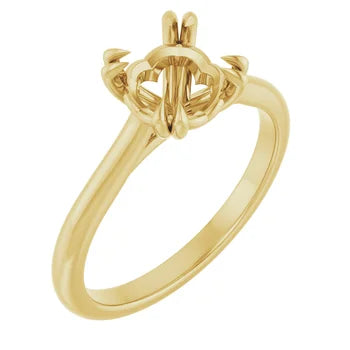 14K White 5.8 mm Round Solitaire Engagement Ring Mounting