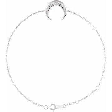 Crescent Moon and Stars Station Bracelet