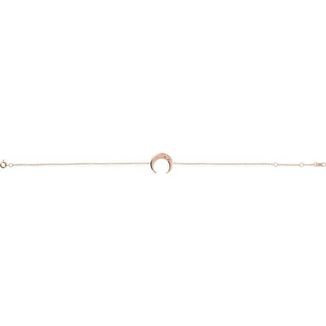 Crescent Moon and Stars Station Bracelet
