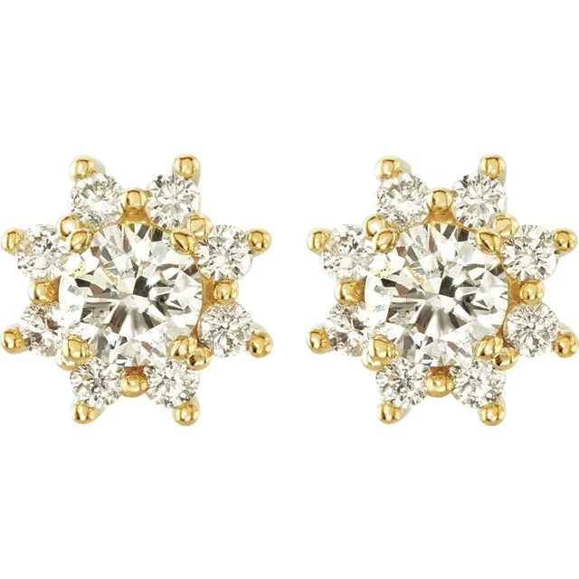 14K Yellow 1 3/4 CTW Natural Diamond Earrings