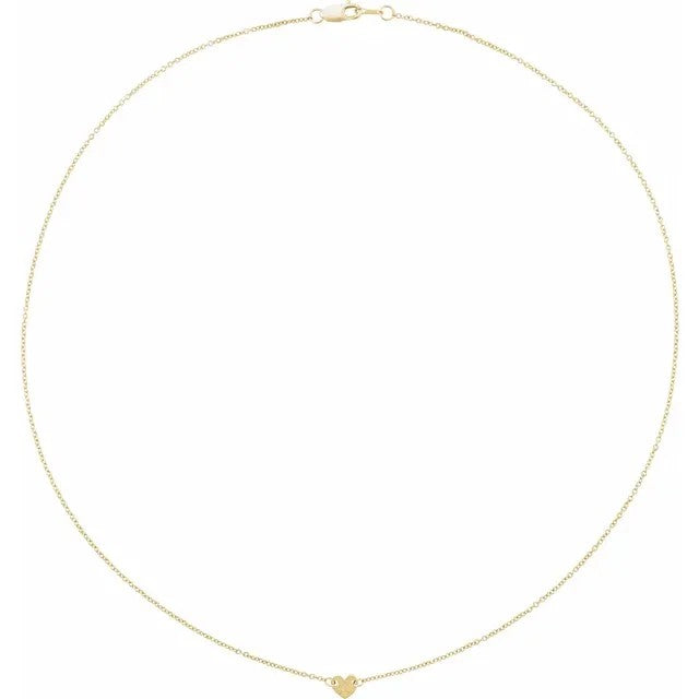 Heart Station Pendant Necklace 16 Inches
