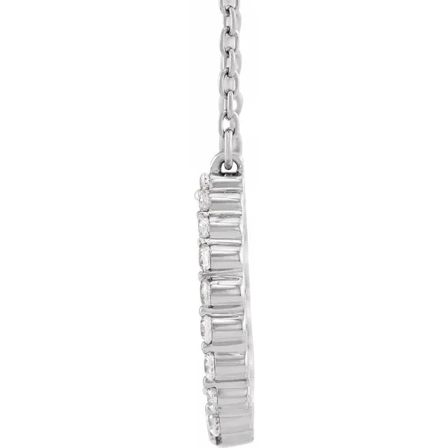 Diamond Graduated Circle Necklace 3/8CTW 16-18 Inches