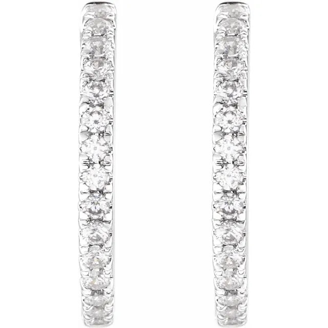 Diamond Hoop Huggie Earrings