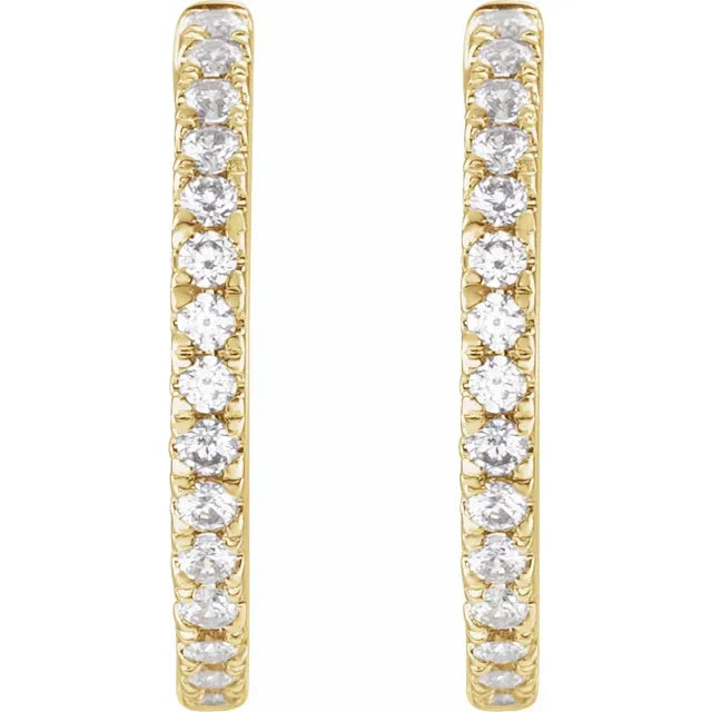 Diamond Hoop Huggie Earrings