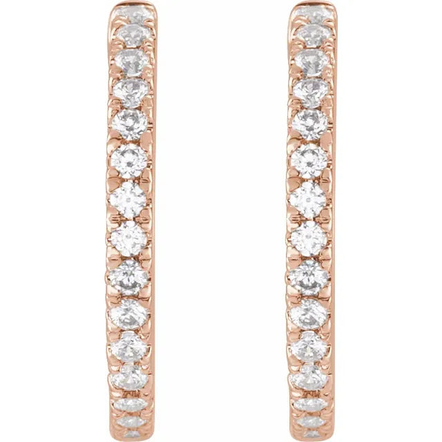 Diamond Hoop Huggie Earrings