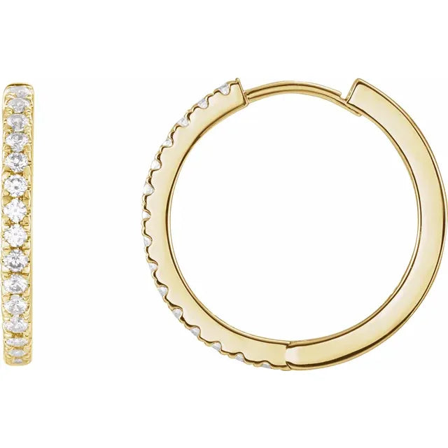 Diamond Hoop Huggie Earrings