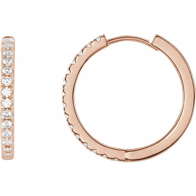Diamond Hoop Huggie Earrings