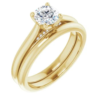 14K X1 5.5 mm Round Engagement Ring Mounting