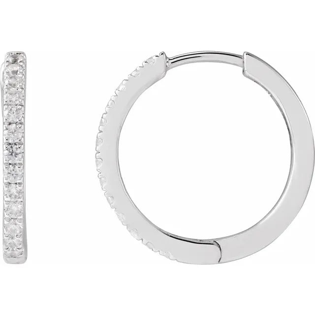 Diamond Hoop Huggie Earrings