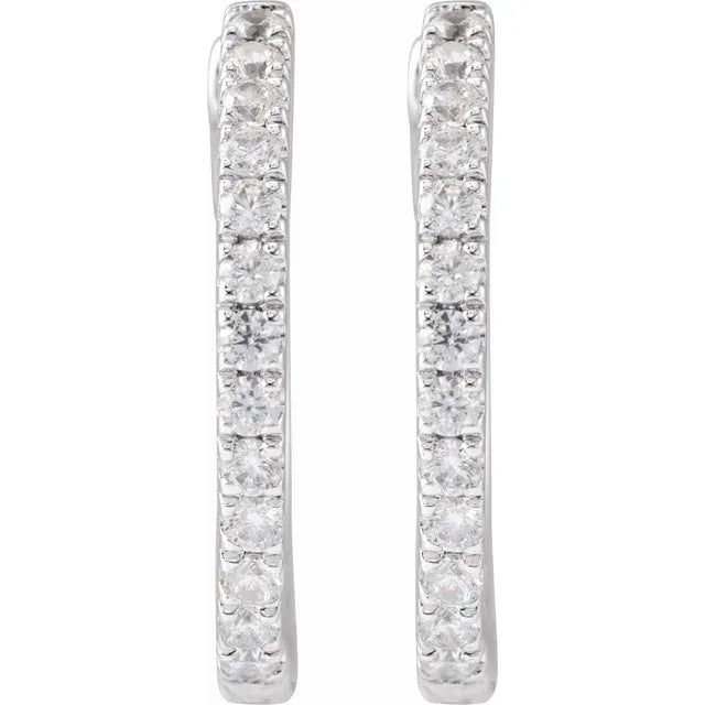 Diamond Hoop Huggie Earrings