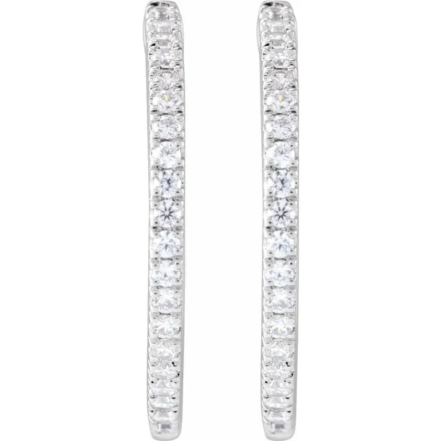 Diamond Hoop Huggie Earrings