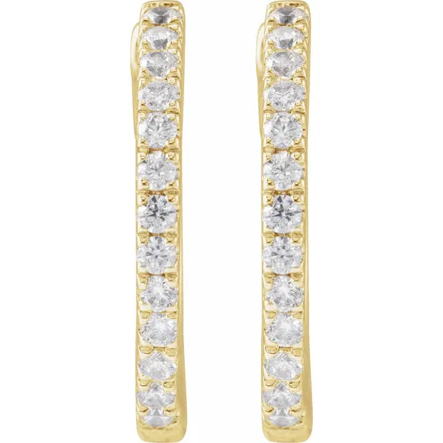 Diamond Hoop Huggie Earrings