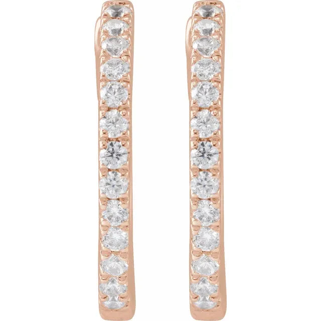 Diamond Hoop Huggie Earrings