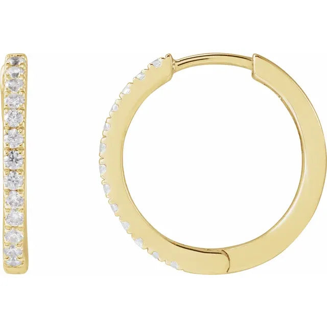 Diamond Hoop Huggie Earrings