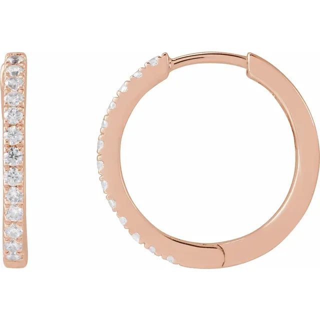 Diamond Hoop Huggie Earrings