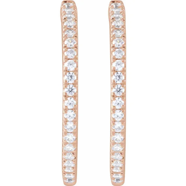Diamond Hoop Huggie Earrings