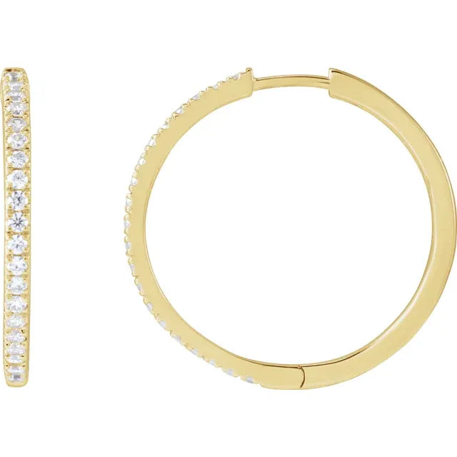 Diamond Hoop Huggie Earrings