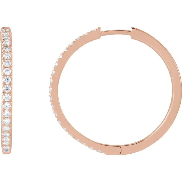 Diamond Hoop Huggie Earrings