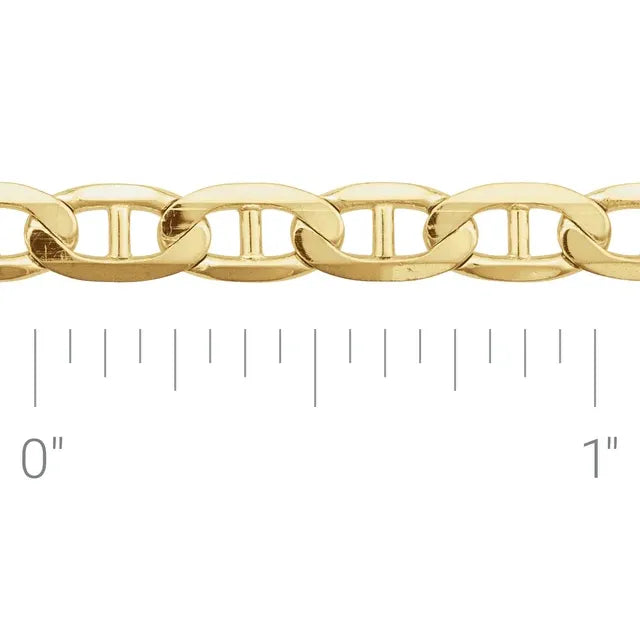 Diamond Cut Flat Mariner Chain Bracelet