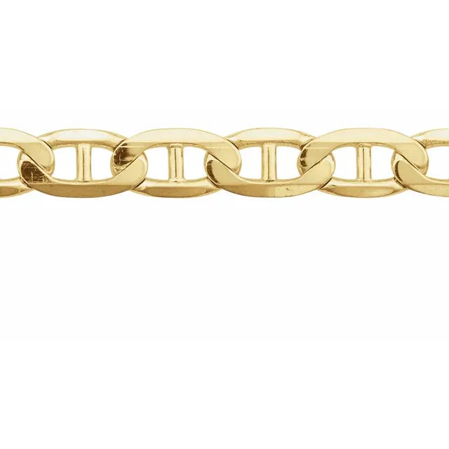Diamond Cut Flat Mariner Chain Bracelet