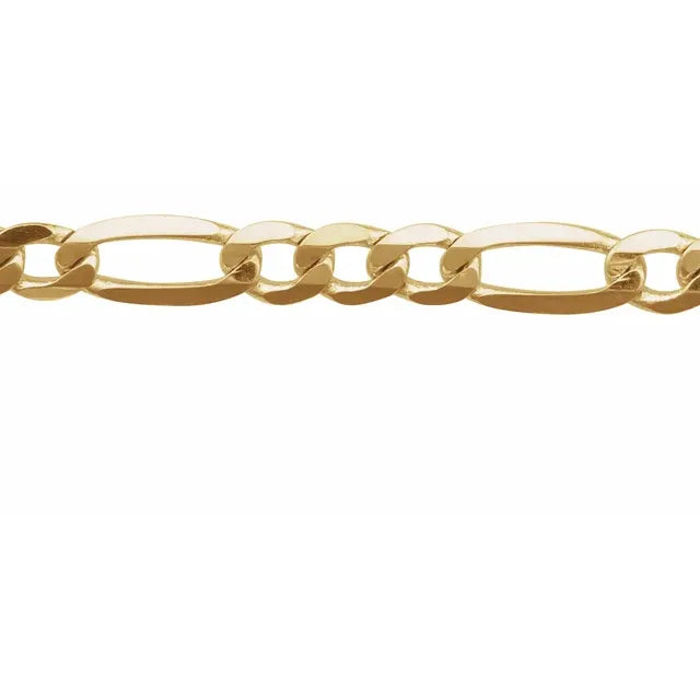 Diamond Cut Figaro Chain Bracelet