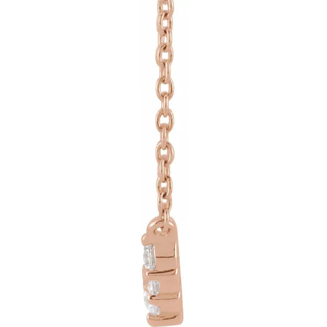Diamond Graduated 5 Stone Pendant Necklace 1/3CTW 18 Inches