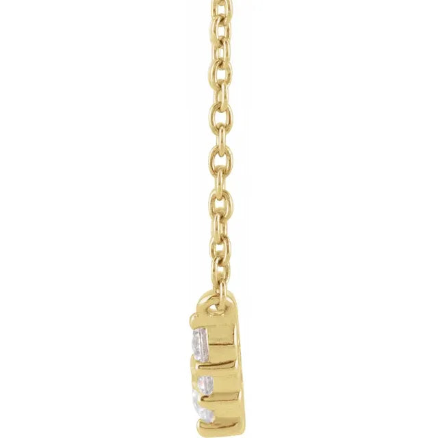 Diamond Graduated 5 Stone Pendant Necklace 1/3CTW 18 Inches