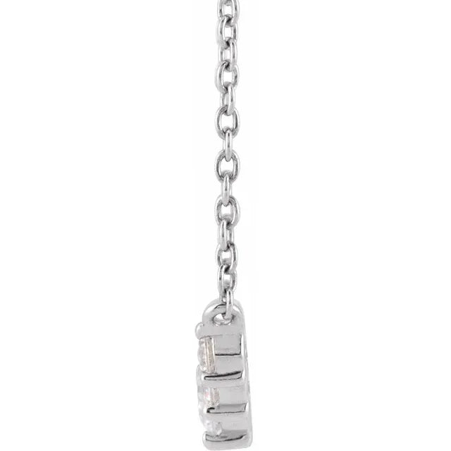 Diamond Graduated 5 Stone Pendant Necklace 1/3CTW 18 Inches