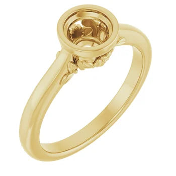 14K Yellow 5.5 mm Round Solitaire Engagement Ring Mounting