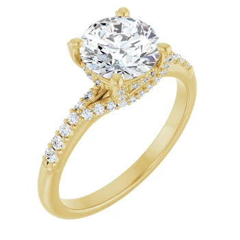 14K Yellow 5.2 mm Round Engagement Ring Mounting