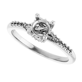 14K Yellow 5.2 mm Round Engagement Ring Mounting