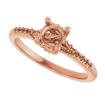 14K Yellow 5.2 mm Round Engagement Ring Mounting