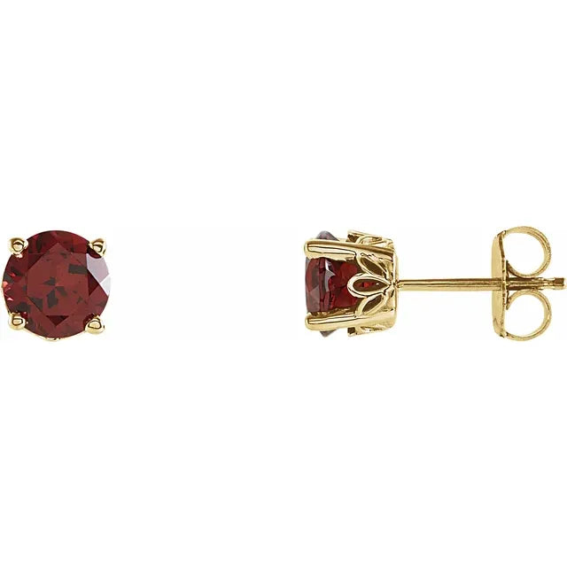 14K Natural Mozambique Garnet Earrings