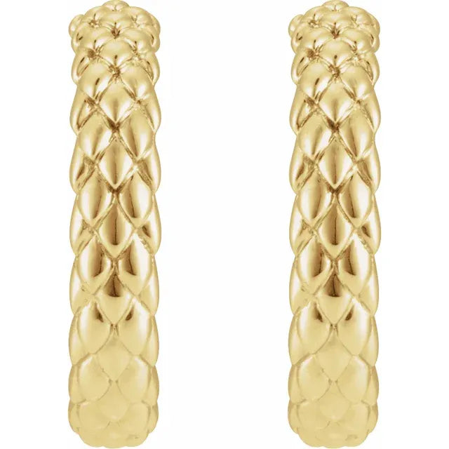 14K 20.5 mm Scale Hoop Earrings