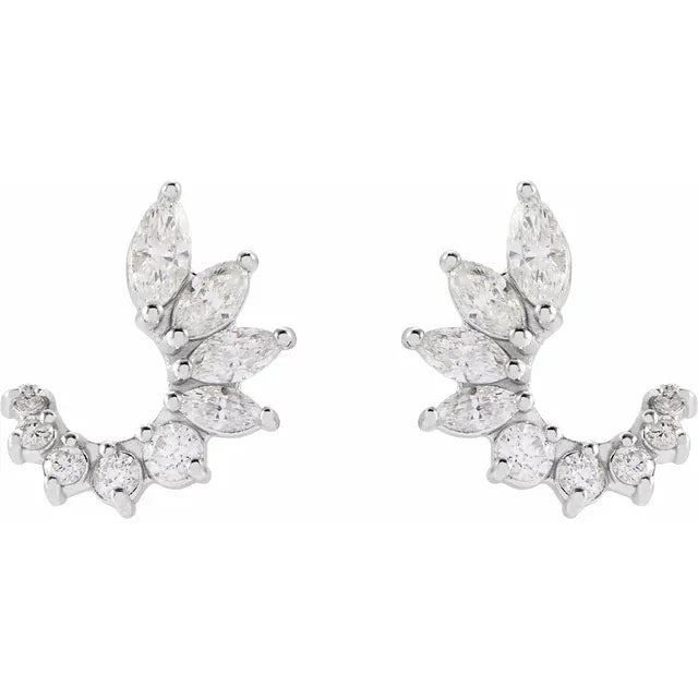14K 1/2 CTW Natural Diamond Front-Back Earrings