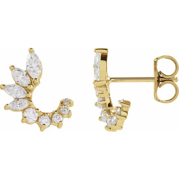 14K 1/2 CTW Natural Diamond Front-Back Earrings
