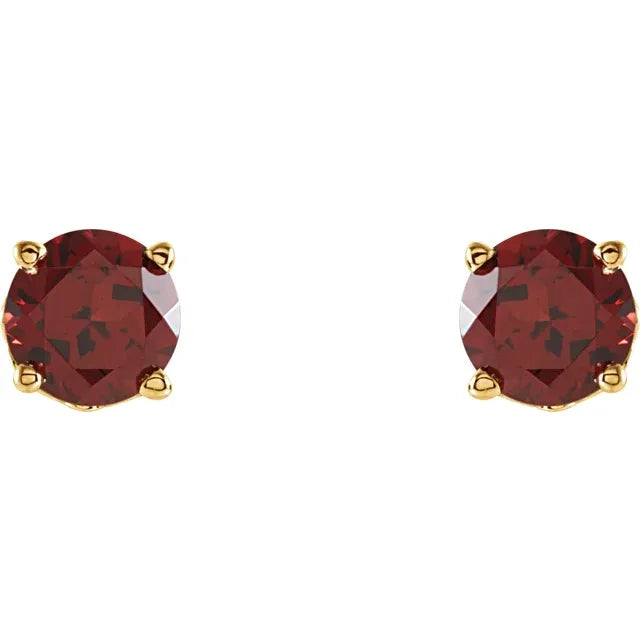 14K Natural Mozambique Garnet Earrings
