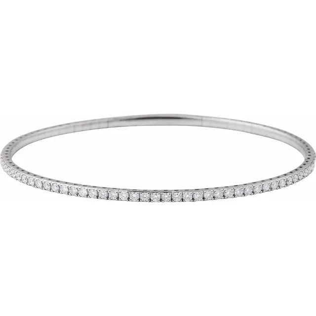 Diamond Flexible Bangle Bracelet 1CTW