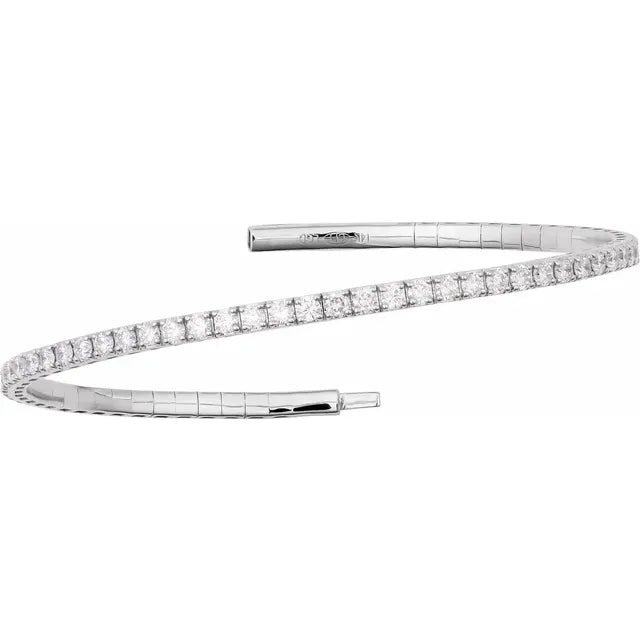Diamond Flexible Bangle Bracelet 1CTW