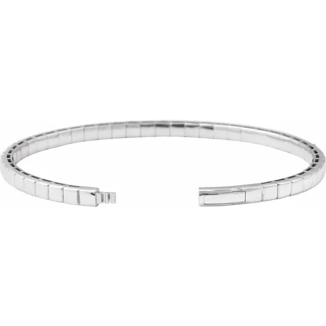 14K 1 CTW Natural Diamond Flexible Bangle 7" Bracelet