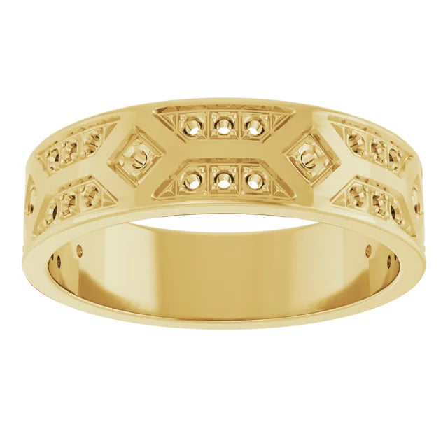 14K 6 mm Accented Band Mounting