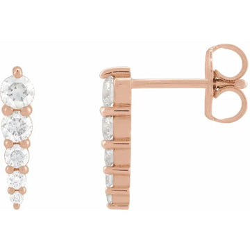 Graduated Diamond Drip Stud Earrings