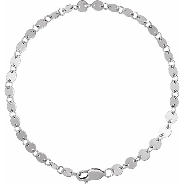 Geometric Circle Disk Link Bracelet