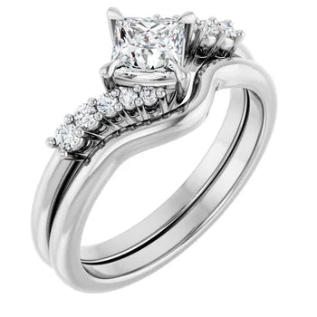 14K Yellow 4.5x4.5 mm Square Engagement Ring Mounting